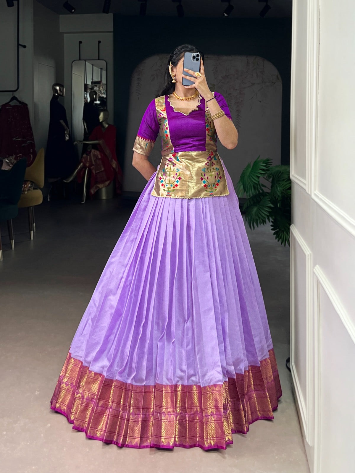 Co-ord Jacquard Paithani Lehenga