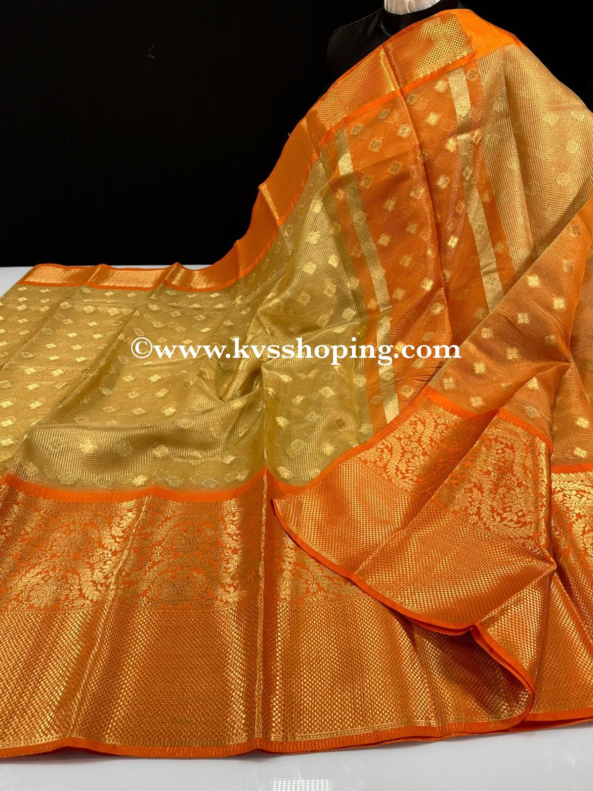Semi Soft Golden Kota Tissue Budget Sareea (Celebrate inspired)