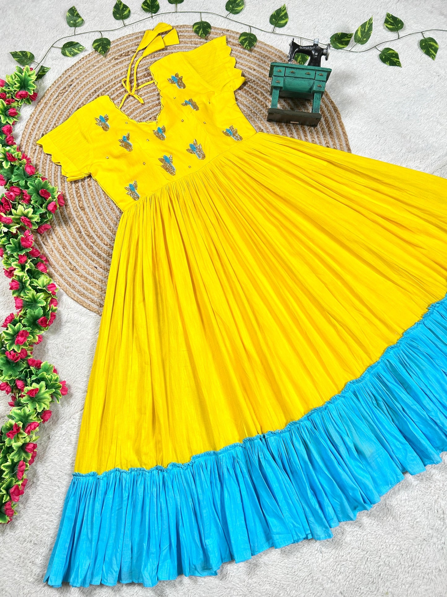 Handwork Duel shade Mul gowns