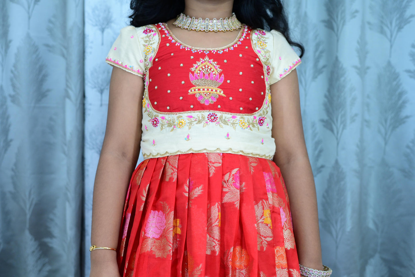 Pure Zardosi with cutdana kids lehenga