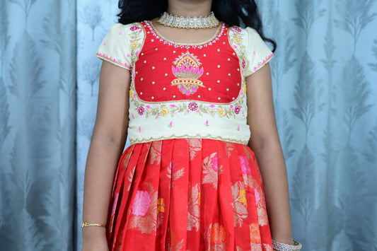 Kids Maggam pure Zardosi with cutdana kids lehenga