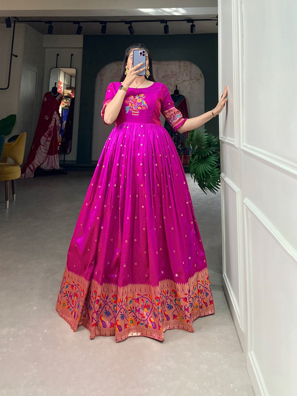 Paithani Gown for Ugadi
