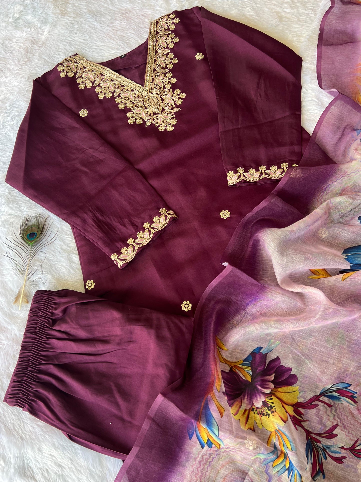 3 Piece Embroidery Kurti Sets