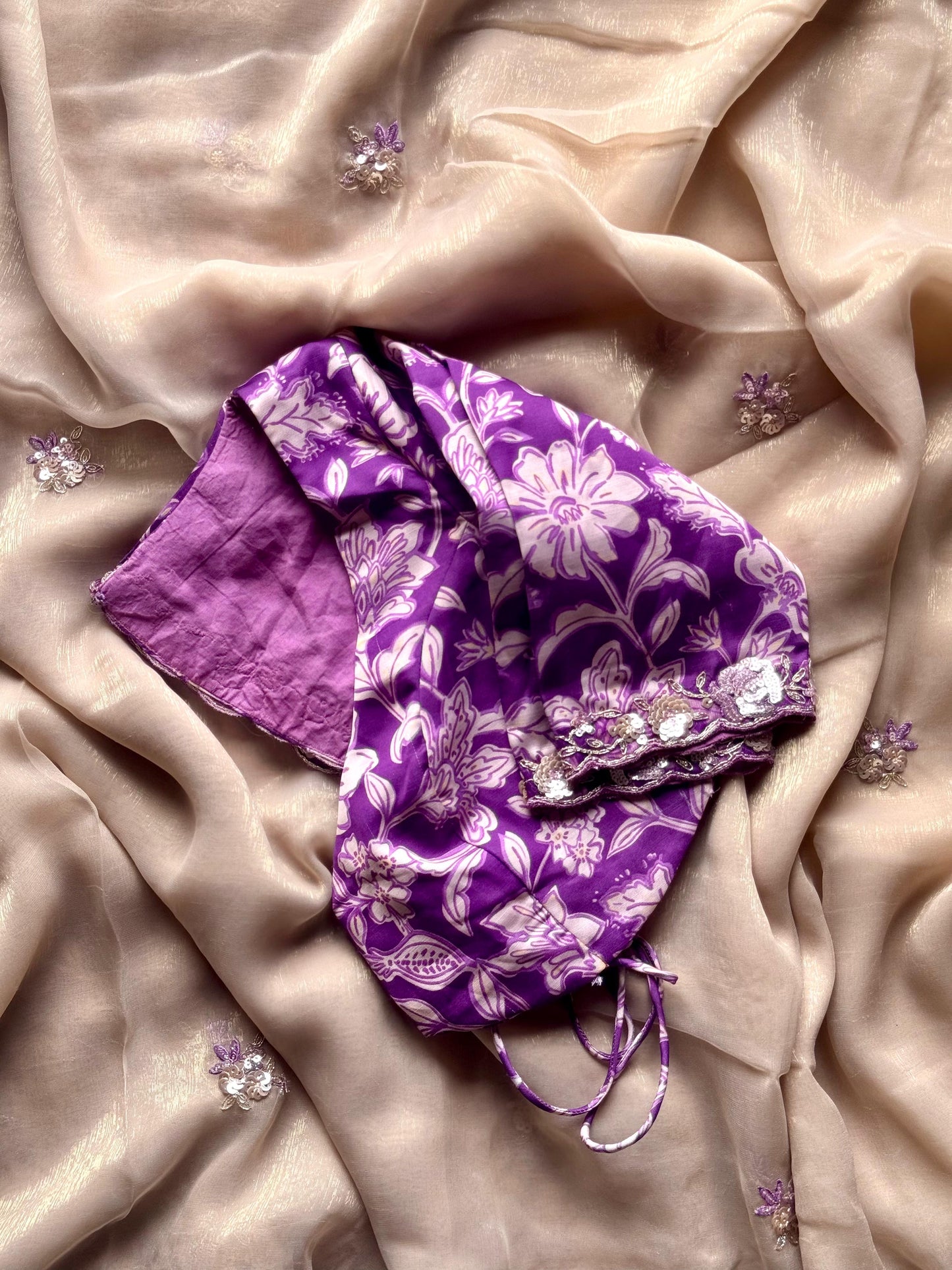 Luxe Roseberry Premium Tissues saree with stitched blouse