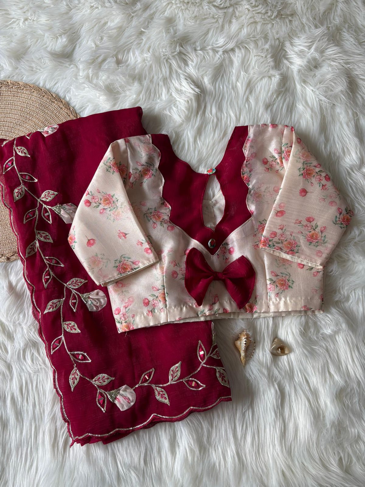 Soft Crunchy crush stitched blouse sarees