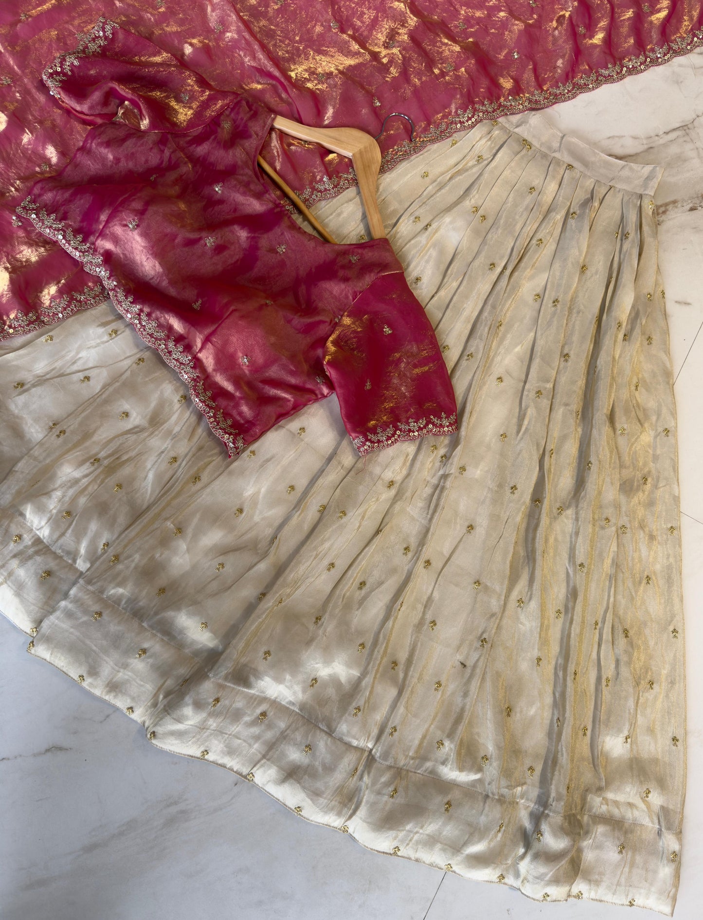 Tissue silk Lehenga set