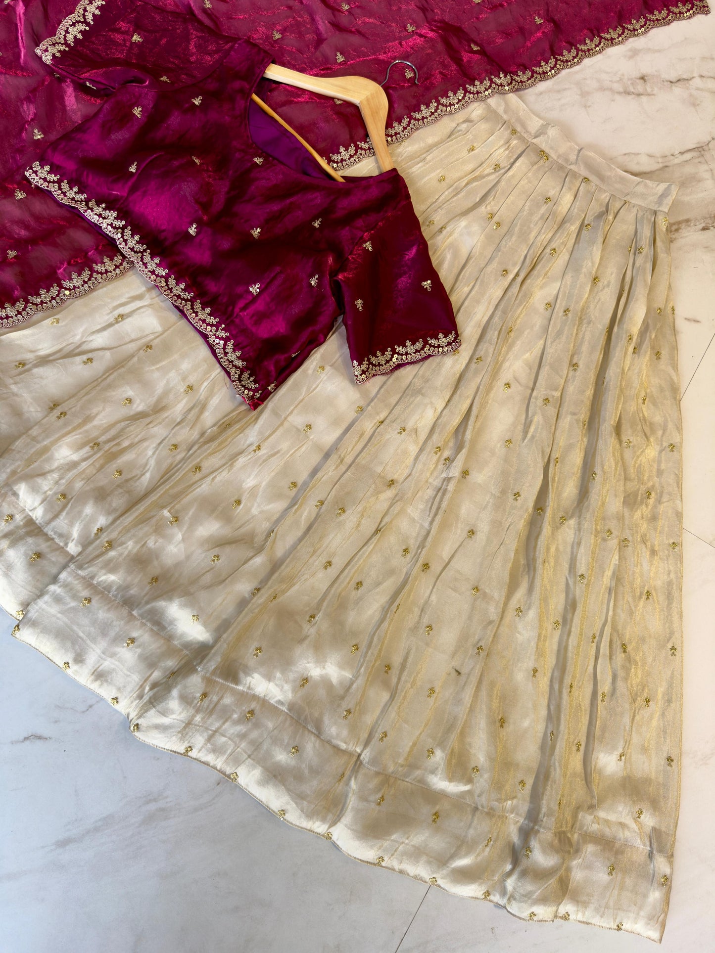 Tissue silk Lehenga set