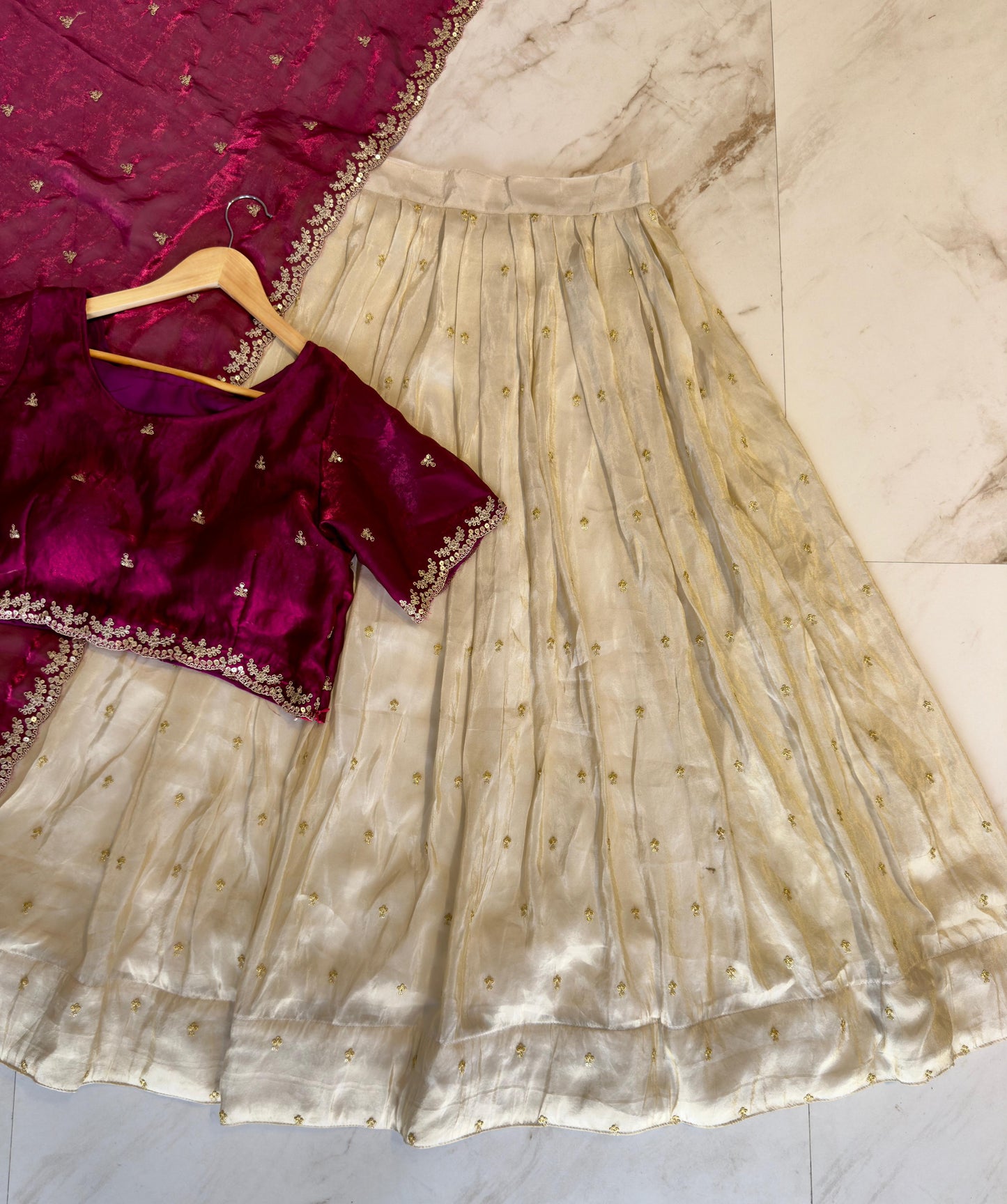 Tissue silk Lehenga set