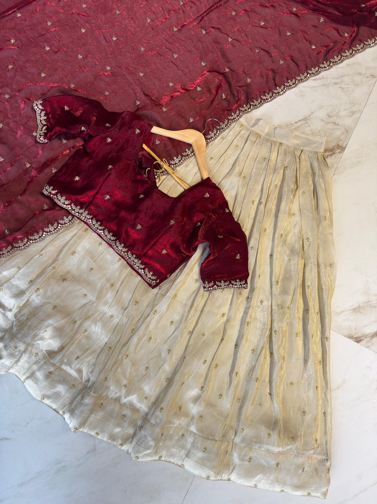 Tissue silk Lehenga set