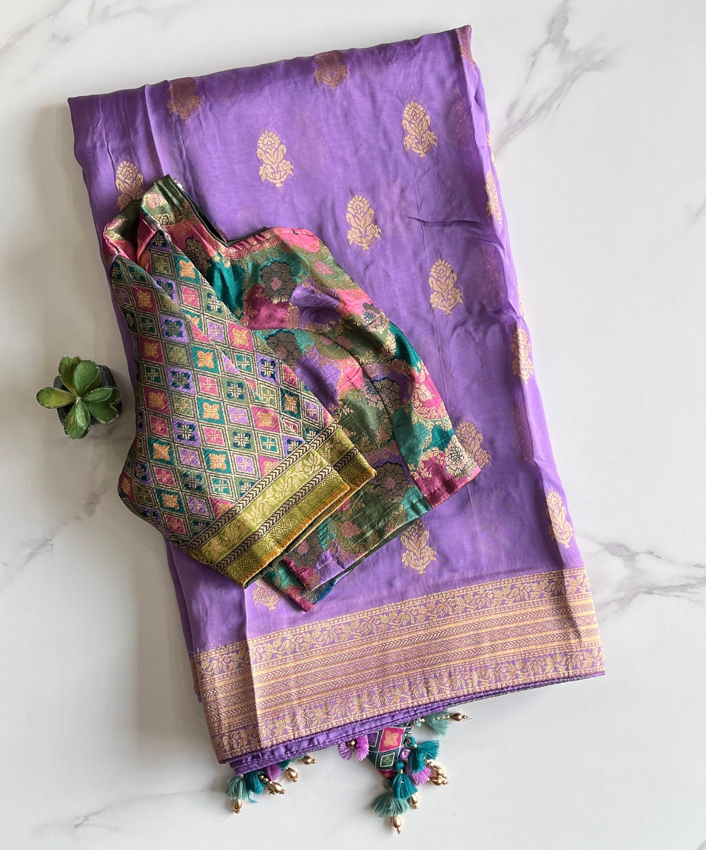 Banarasi Pattu luxe saree with stitched Blouse