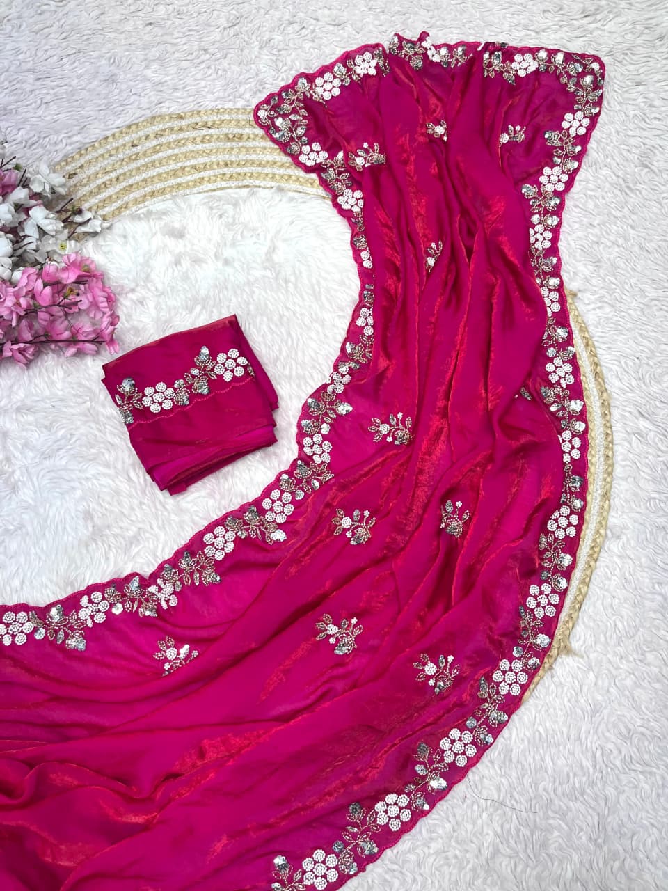 New Designer party wear satin sarees