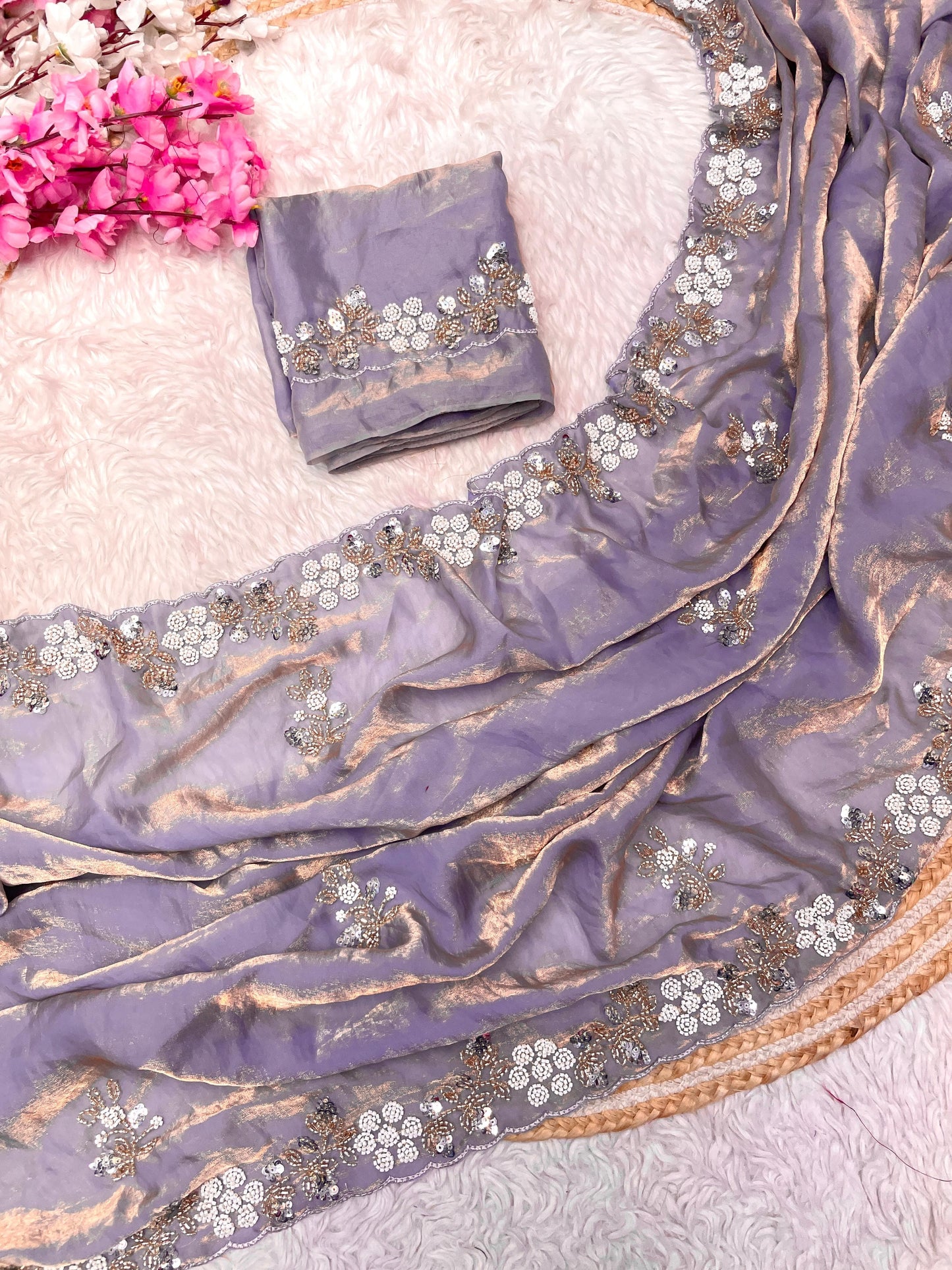 New Designer party wear satin sarees