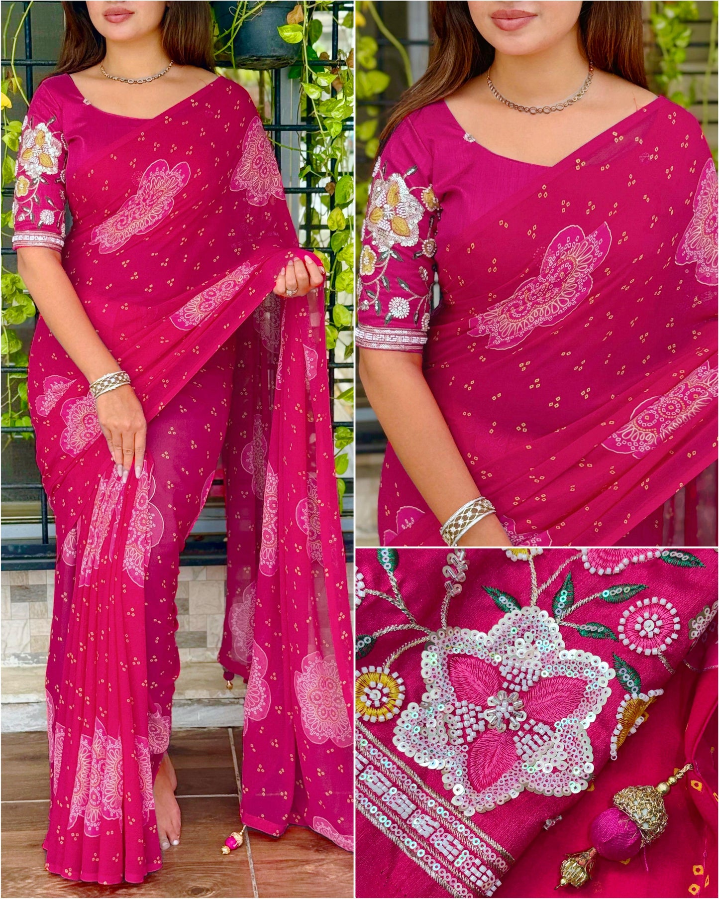 Budget Heritage Bandhej Saree with Handcrafted Elegance ✨