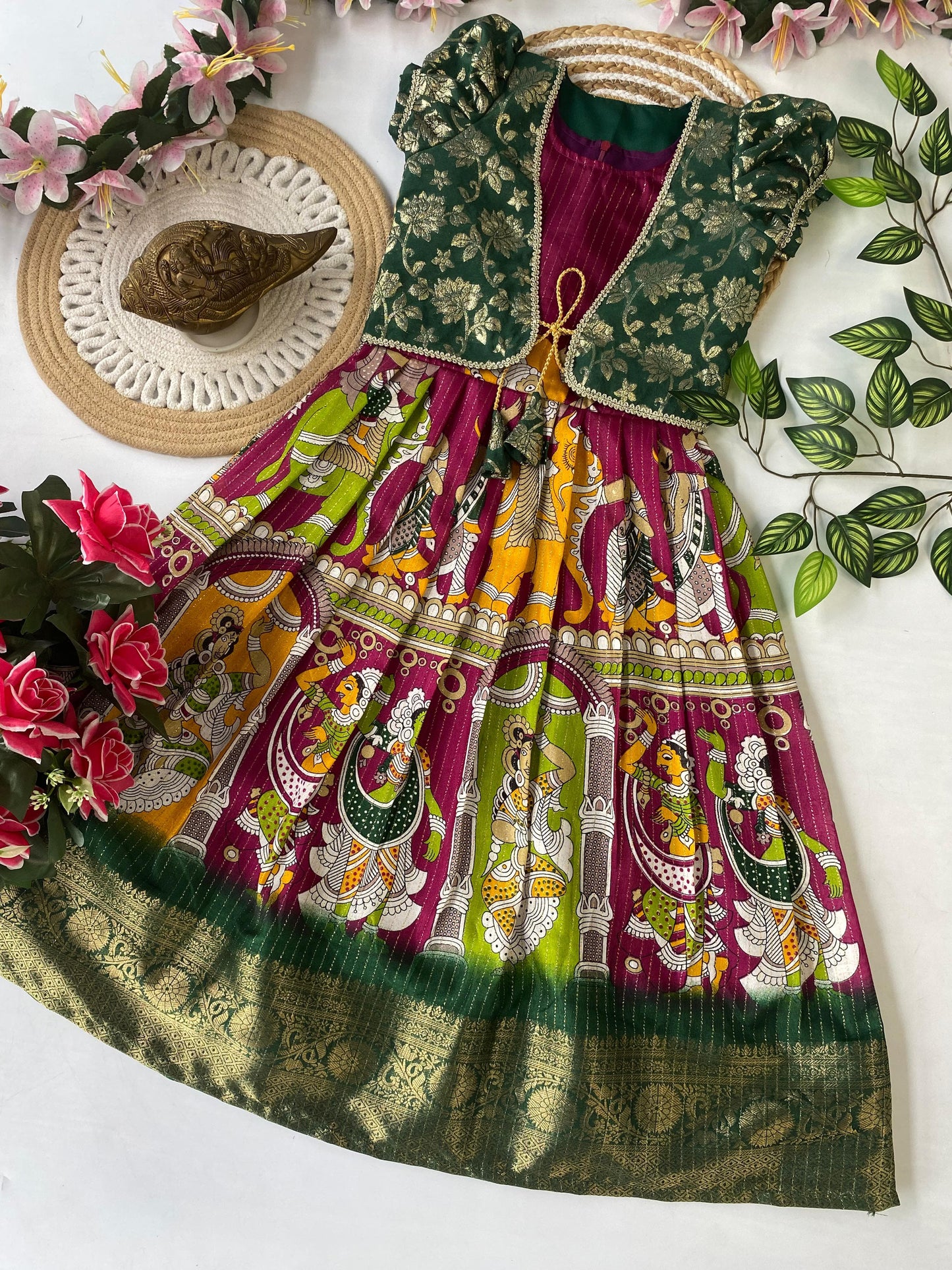 Kids Pongal special Dola silk gowns