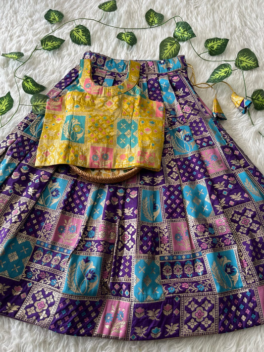 Mini Ethnic Dola silk Cute kids Choli Set