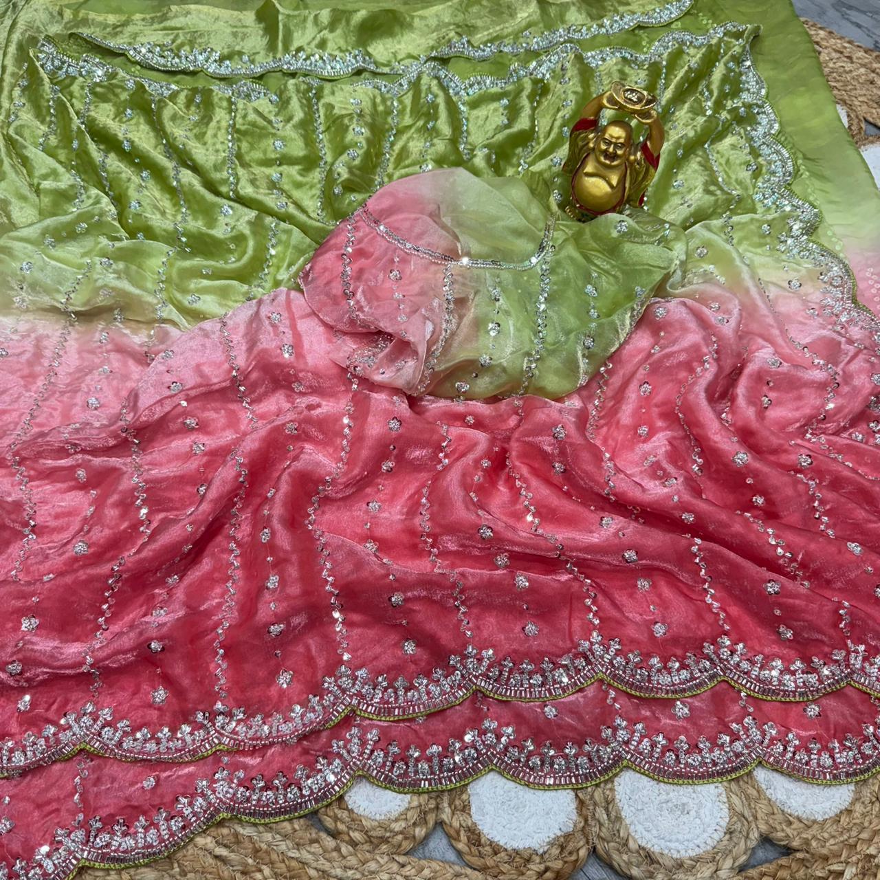 Luxurious and glamorous hand work saree