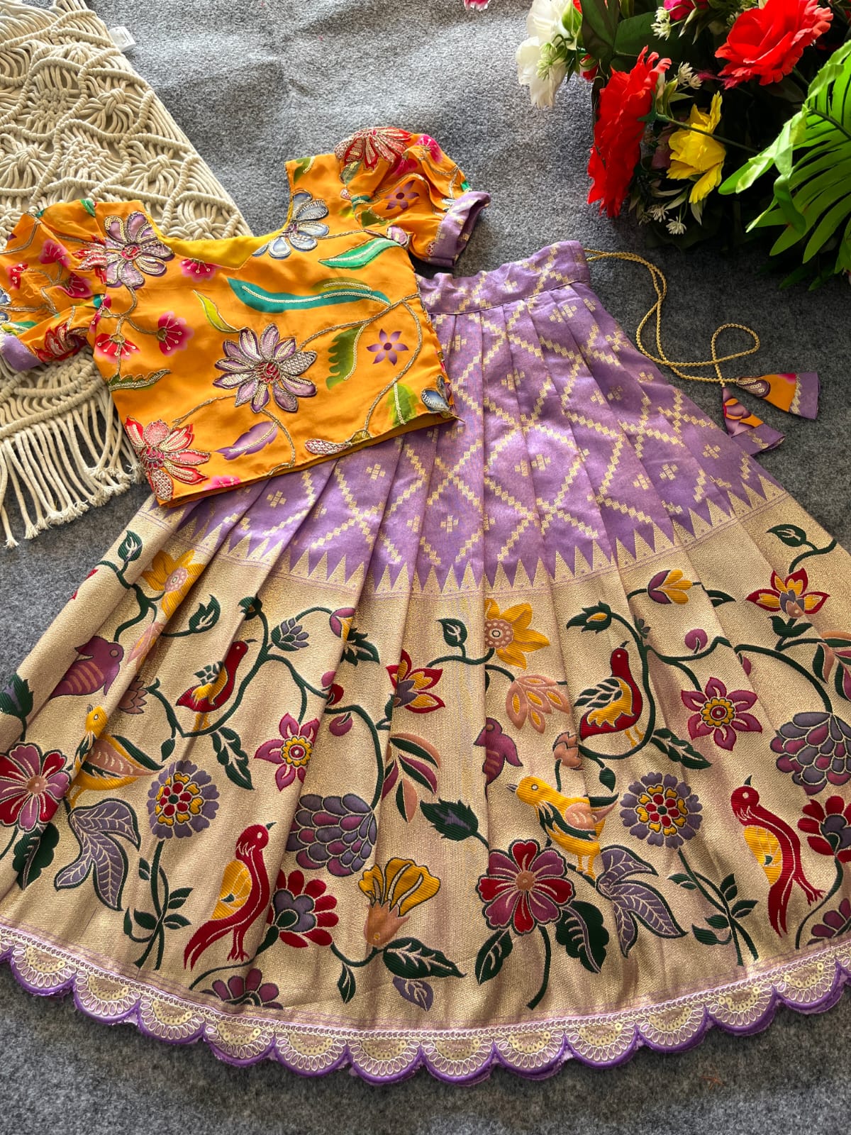 Kids Dola silk festival pavada sets