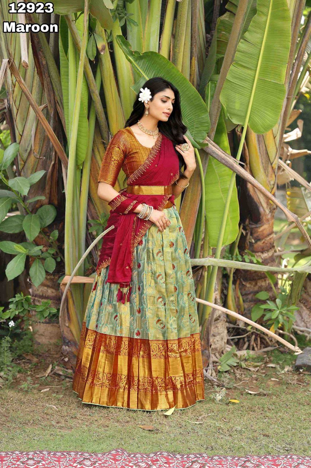 Wedding Season special Half Sarees Collection part -3 Unstitched Lehengas can be stitched too