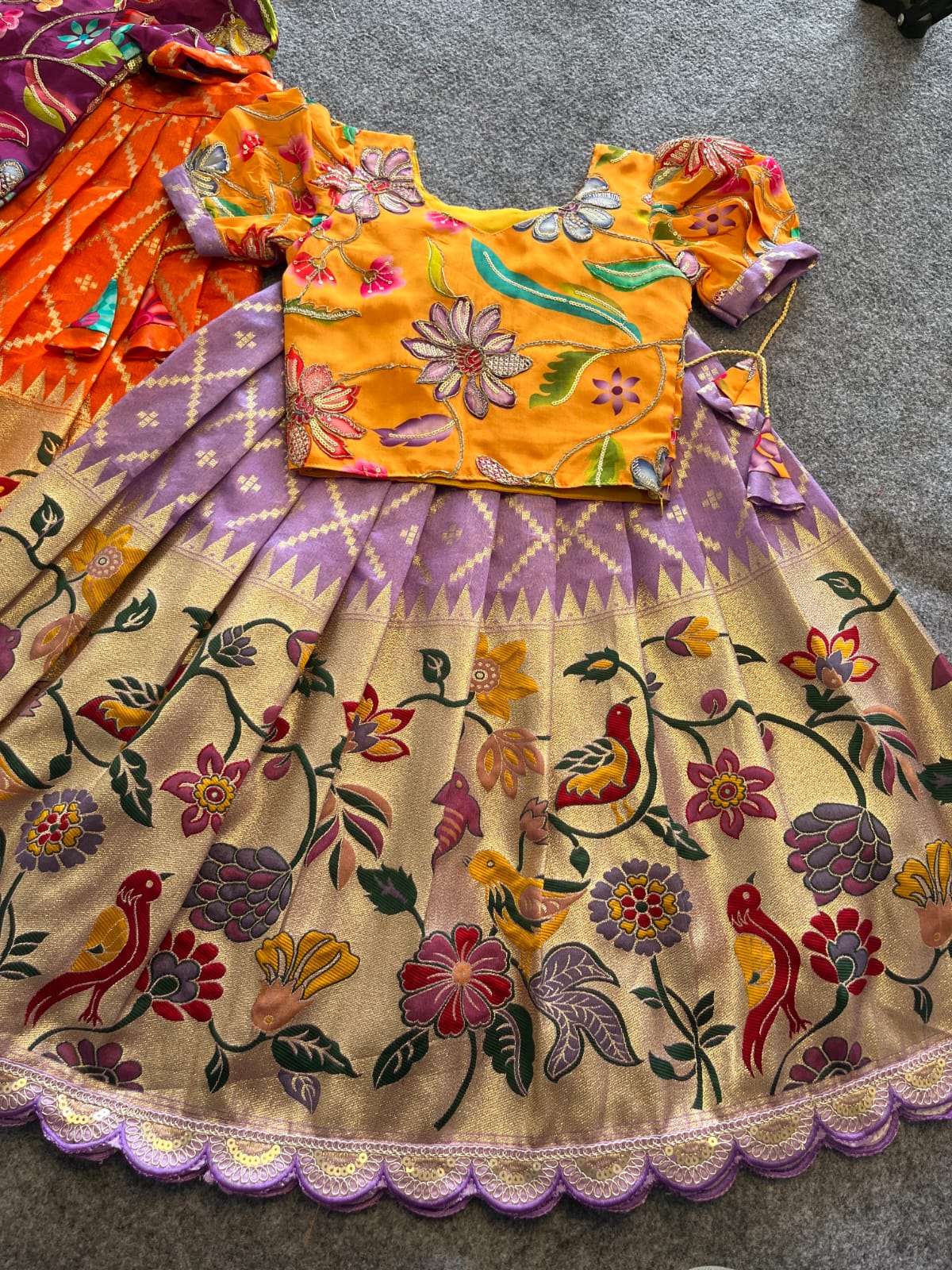 Kids Dola silk festival pavada sets
