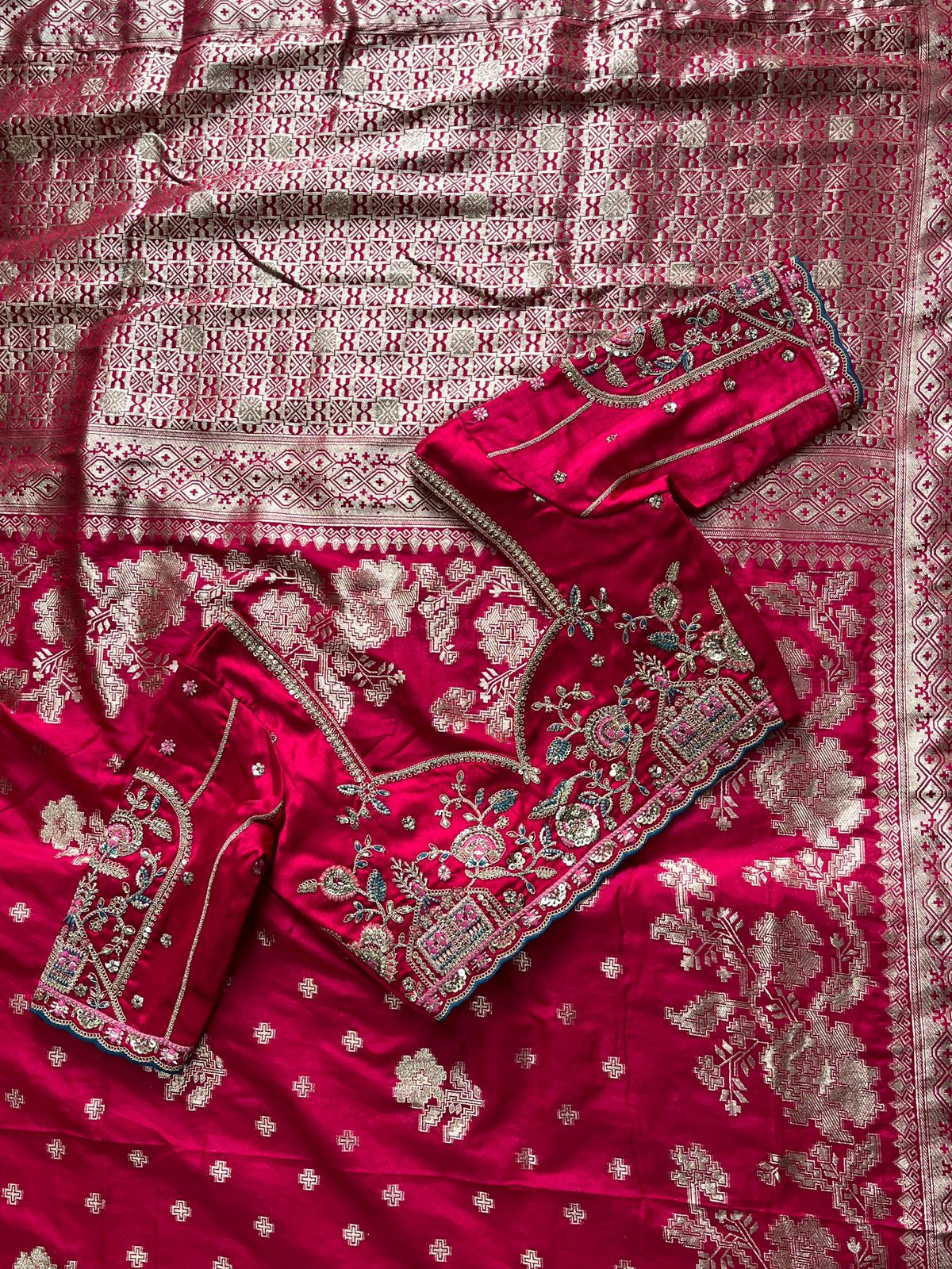Crafted Banarasi pattu with intricate designer luxe saree with stitched Blouse