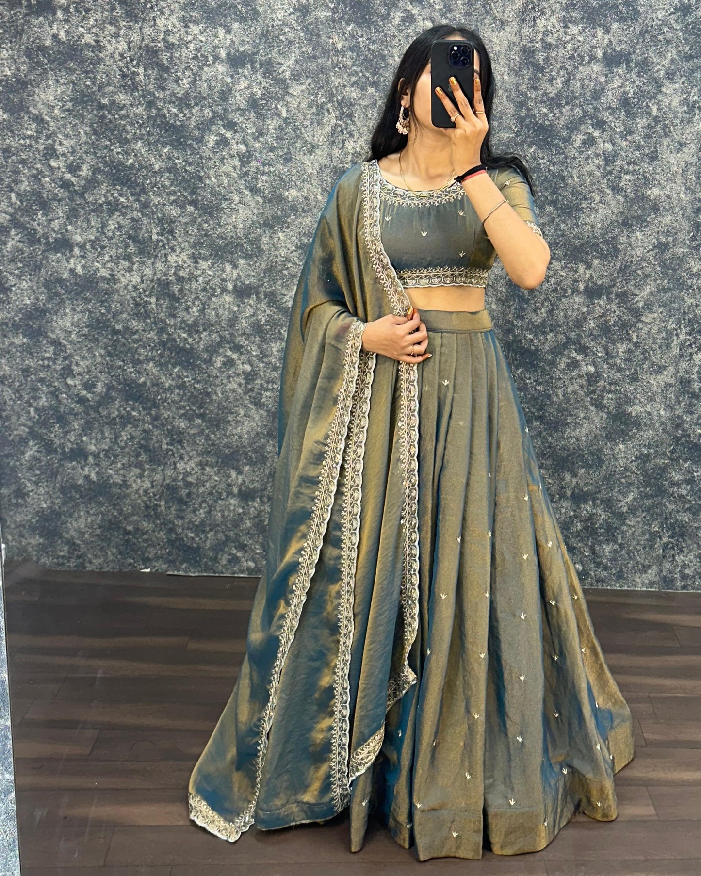 Sankranthi special Tisuue silk Lehengas