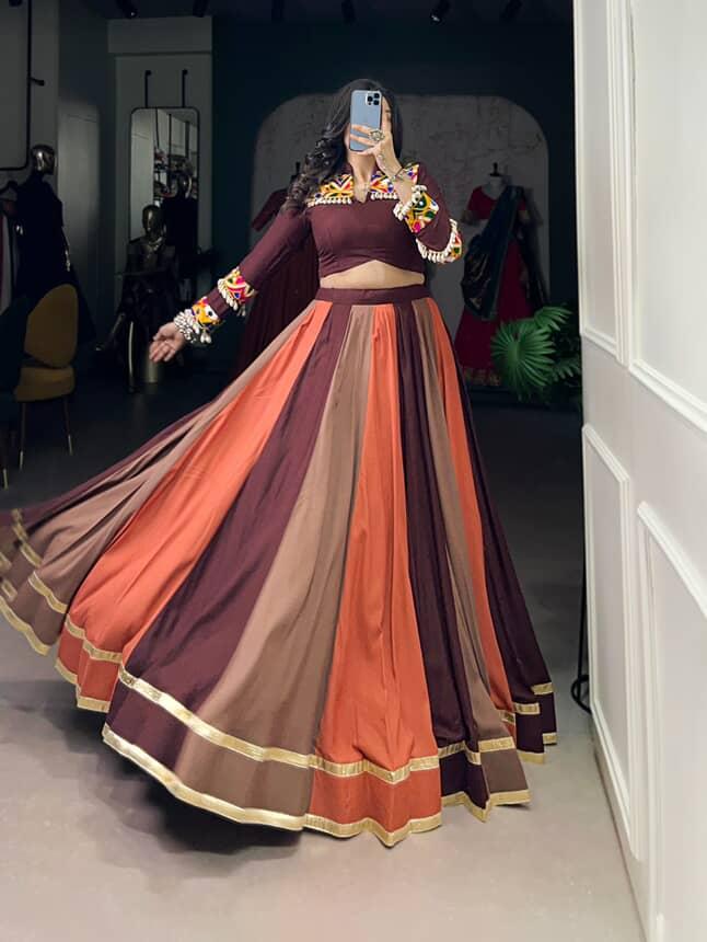 Navratri vibes, traditional pride, and a lehenga that speaks for itself!🤎✨