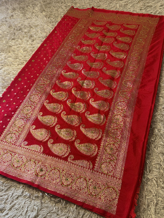 Semi pattu style semi Khadi Kayan Georgette saree