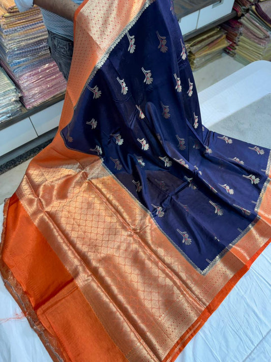Banarasi Raw Mamgo Alfi Minakari sarees