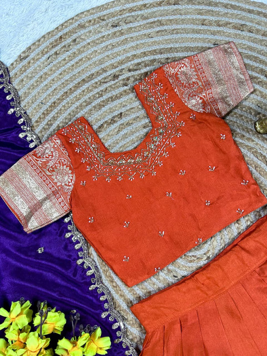 Dassehra Fanta Lehenga for kids cute wear