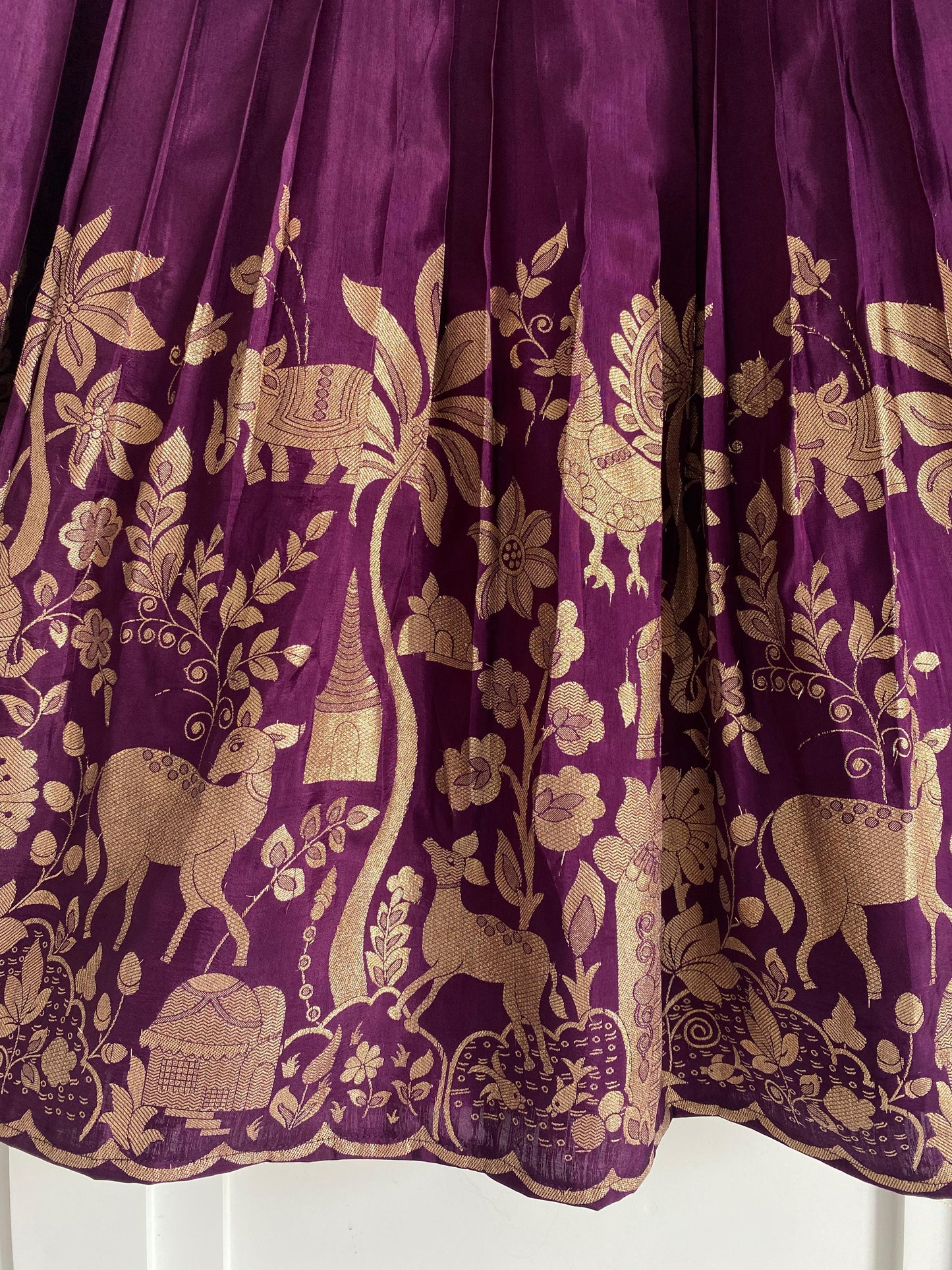 Kalmakari motifs zari long gown with premium dupatta