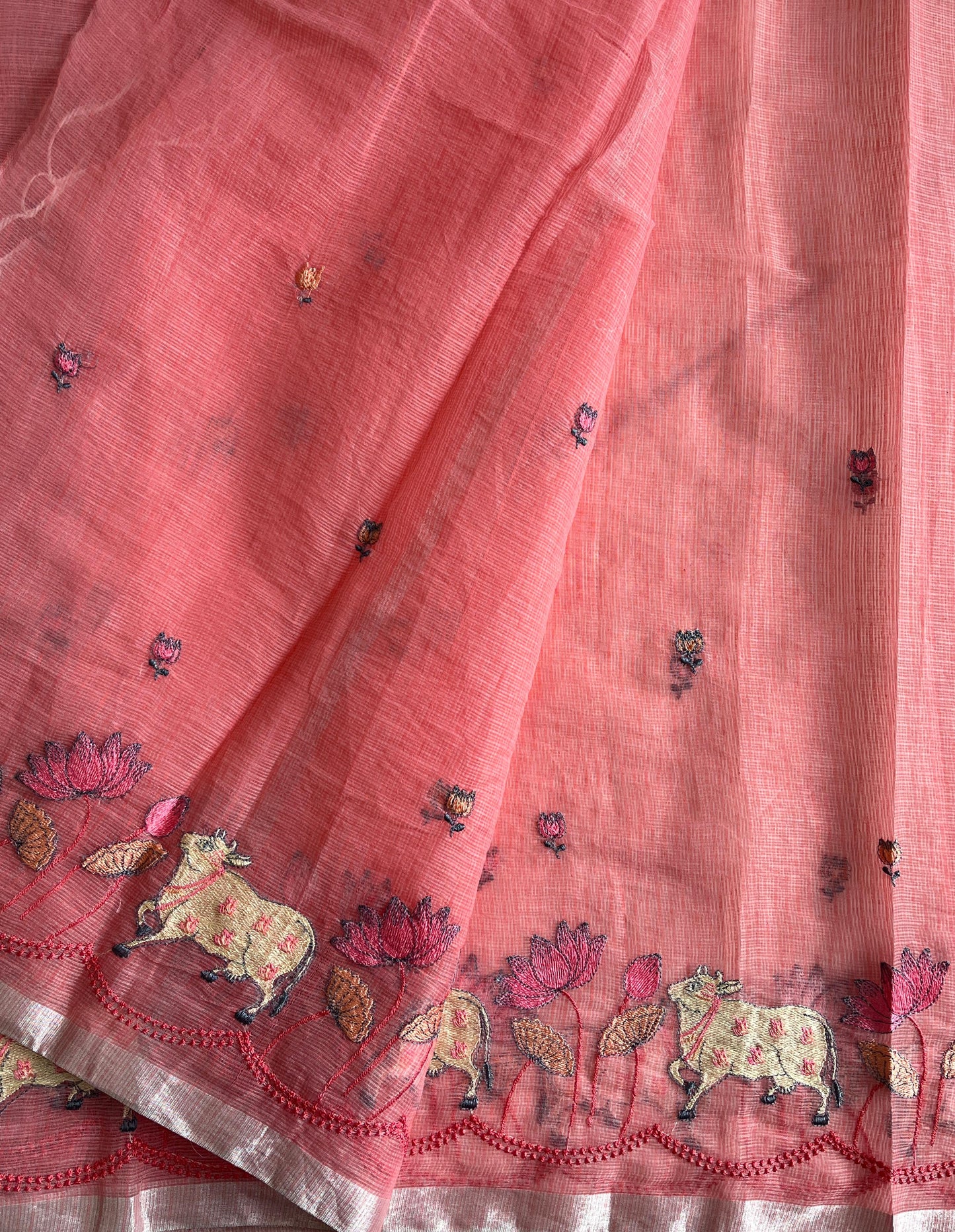 Pichwai Kota Doris With embroidery butties Budget sarees