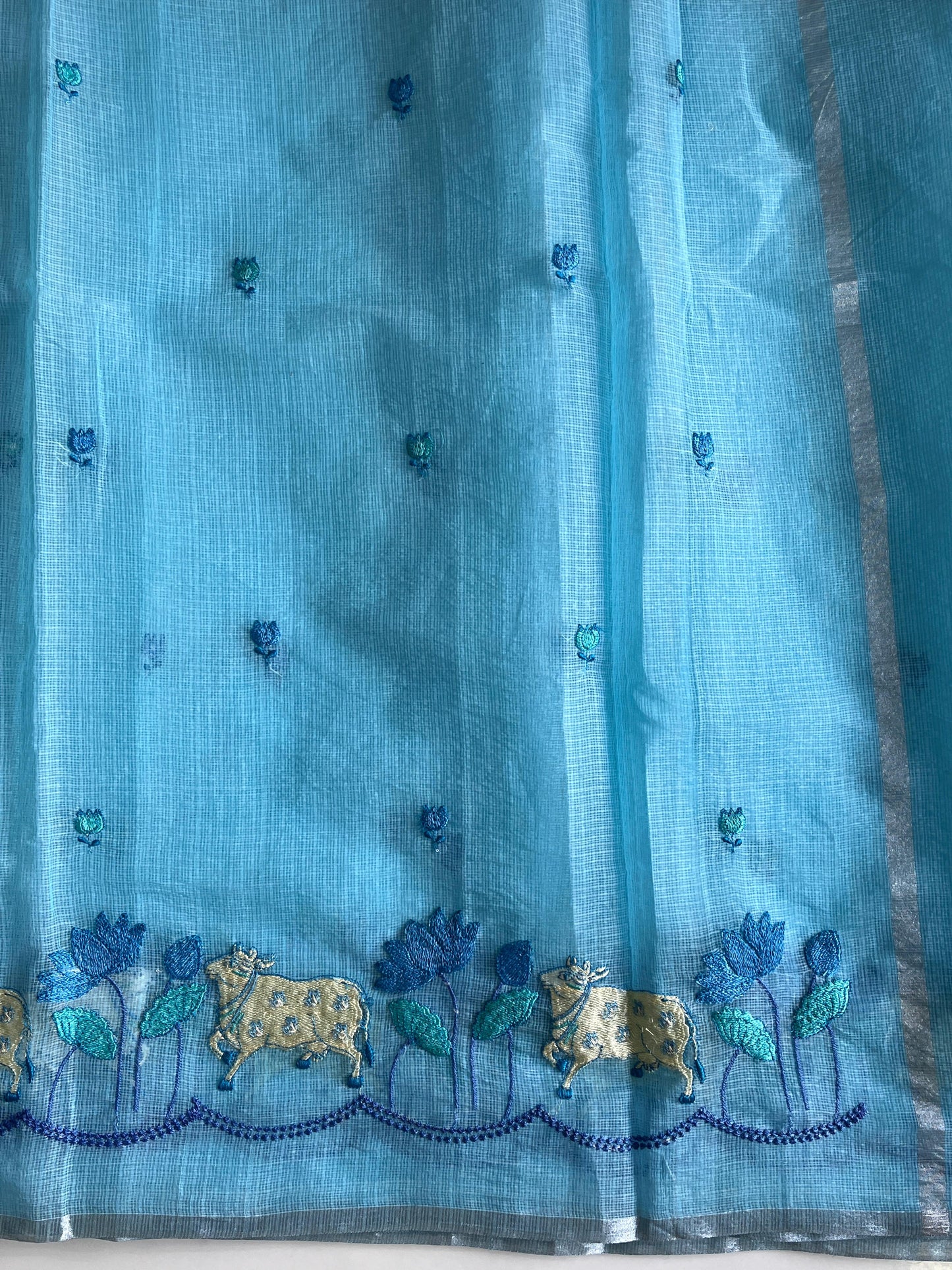 Pichwai Kota Doris With embroidery butties Budget sarees