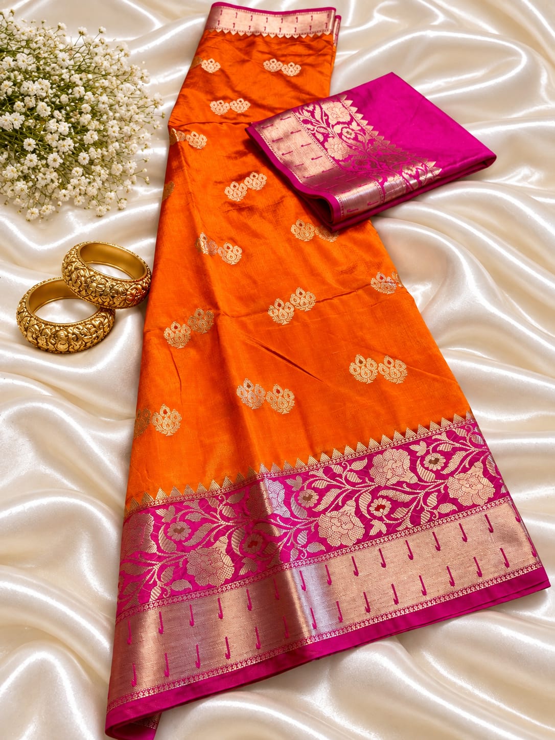 Juhmki series Banarasi katan soft silk sarees
