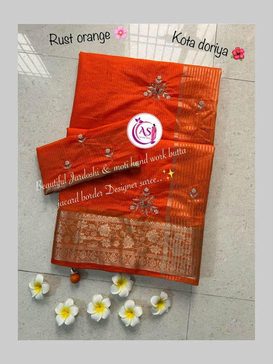 Jardoshi Moti hand work budget saree