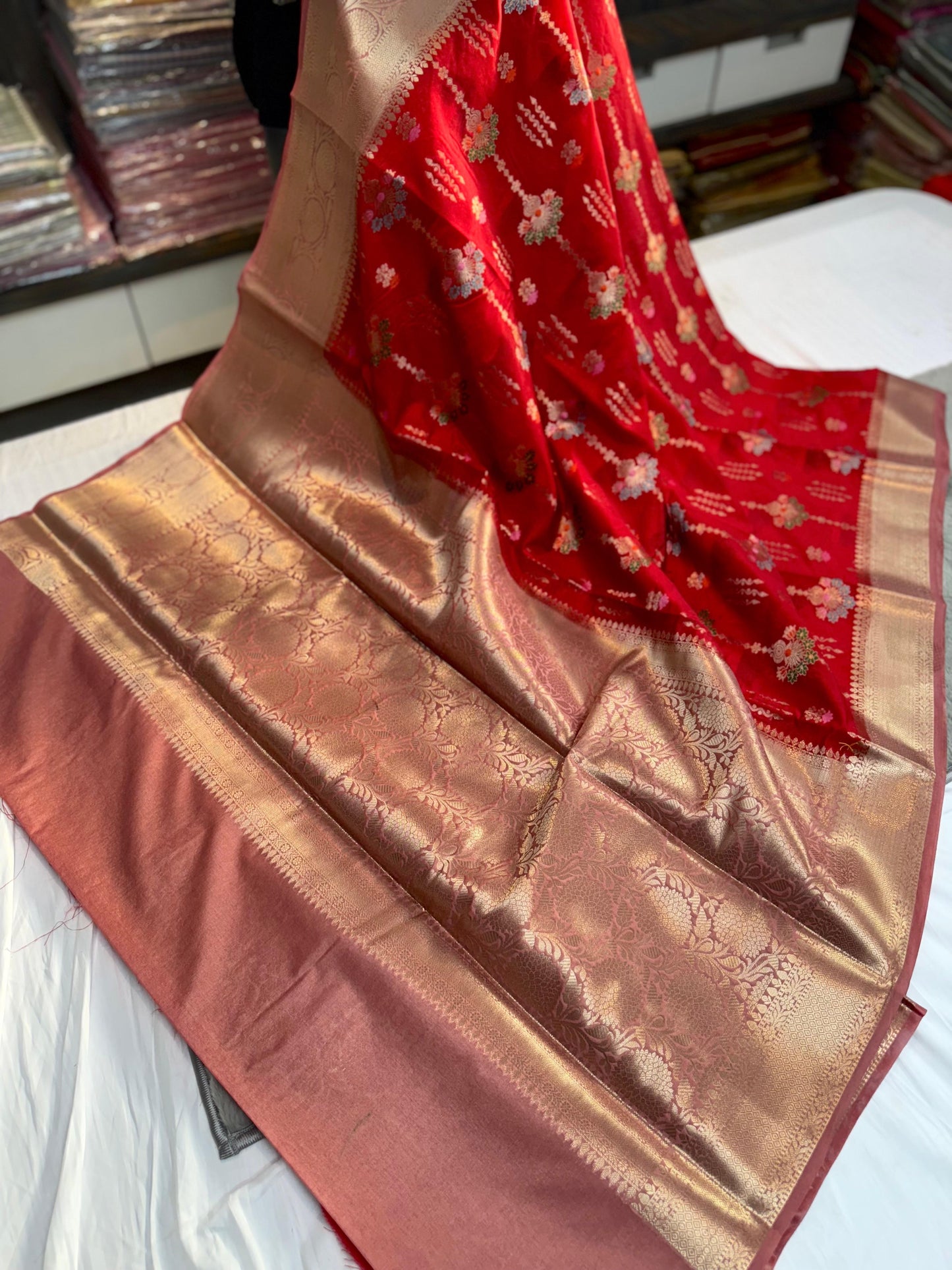 Banarasi dyble dupion budget saree best for Festivalsâ¨