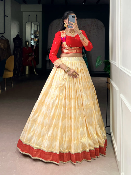 Paithani Duo zari weaving co-ord set lehenga