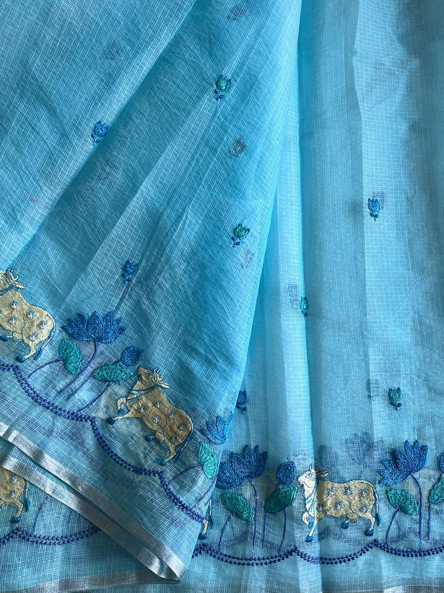 Pichwai Kota Doris With embroidery butties Budget sarees