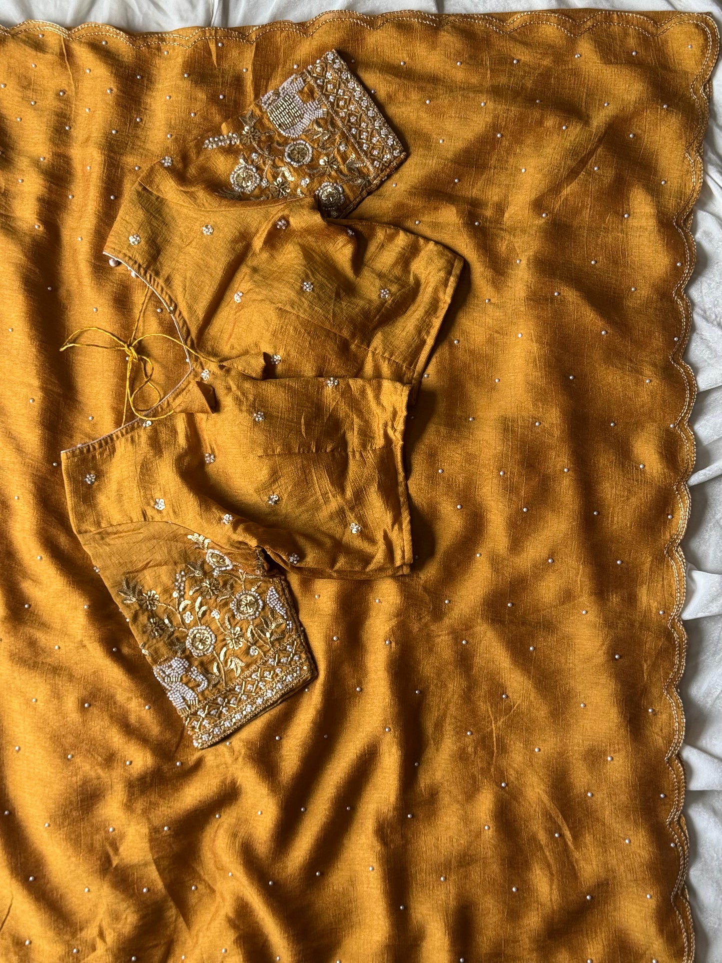 Beadspromax Saree with stitched Blouses Budget sarees