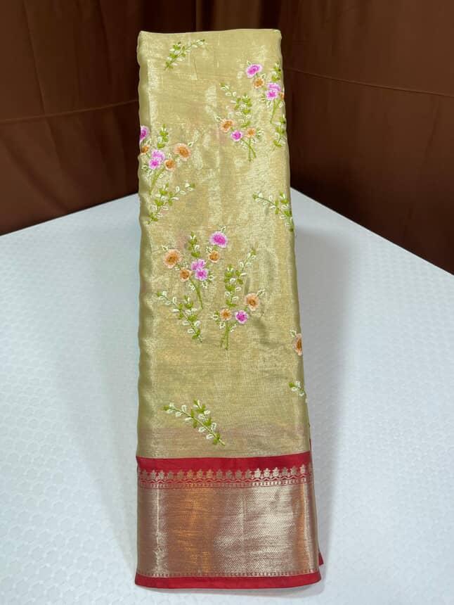 Classic Embroidery Khas tissue Sarees