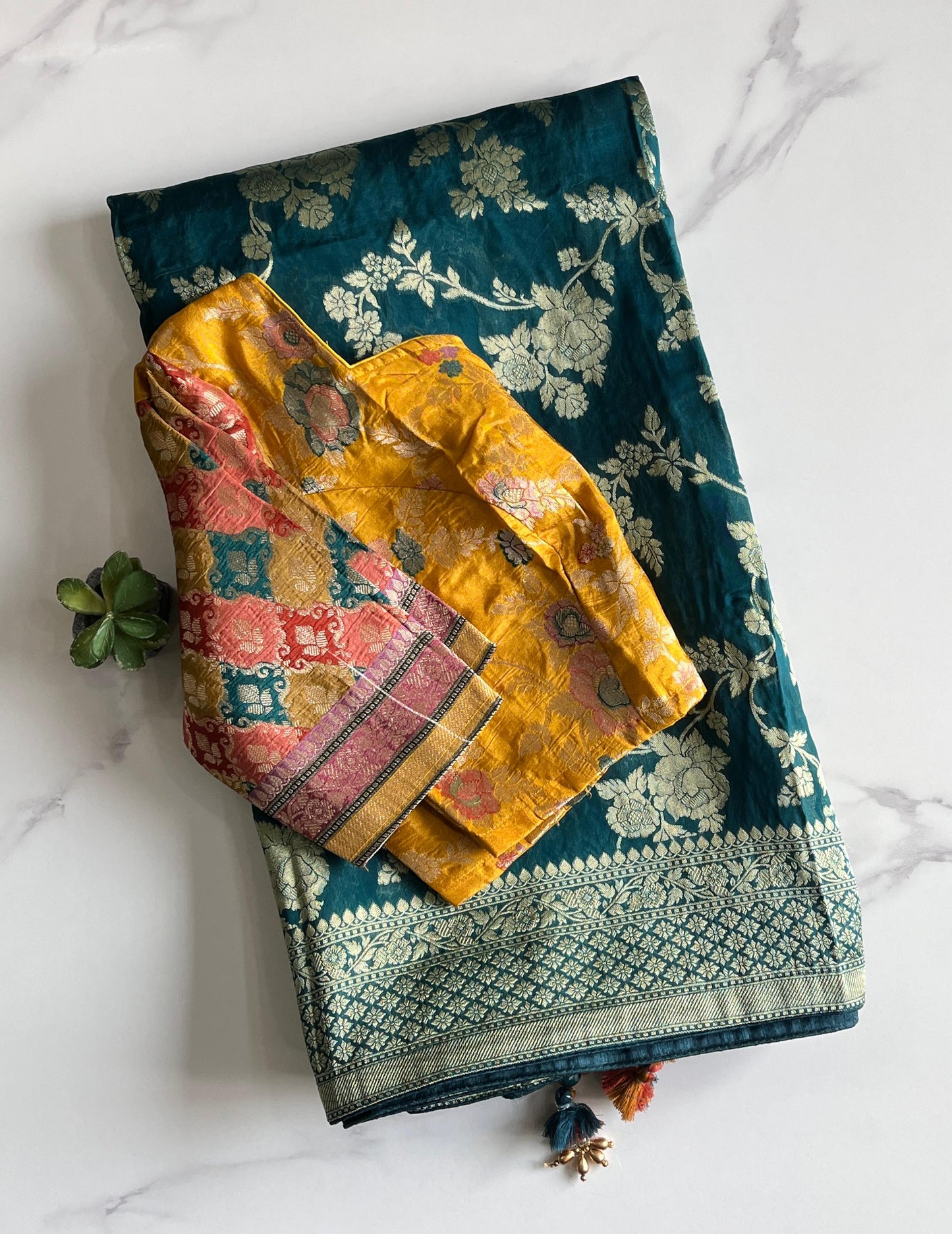 Banarasi Pattu luxe saree with stitched Blouse