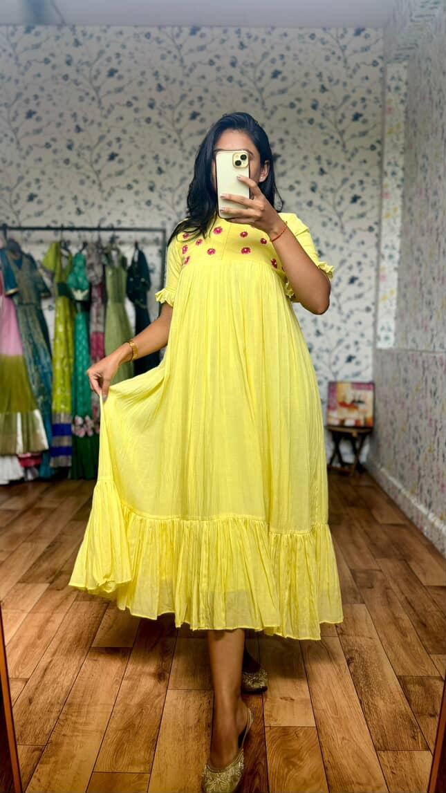 Mul Cotton Pure Embroidery Crafted pure viscose Gowns