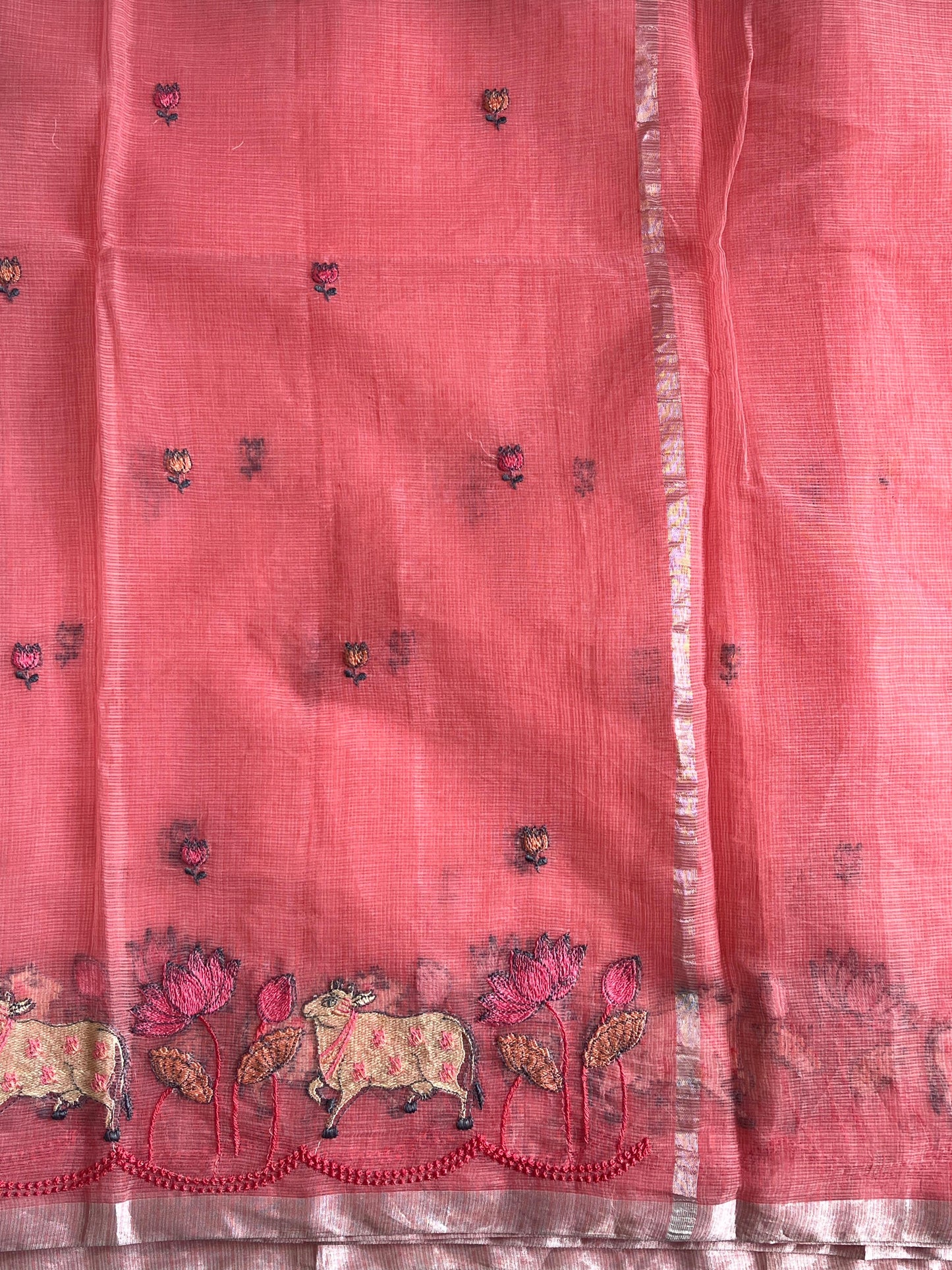 Pichwai Kota Doris With embroidery butties Budget sarees