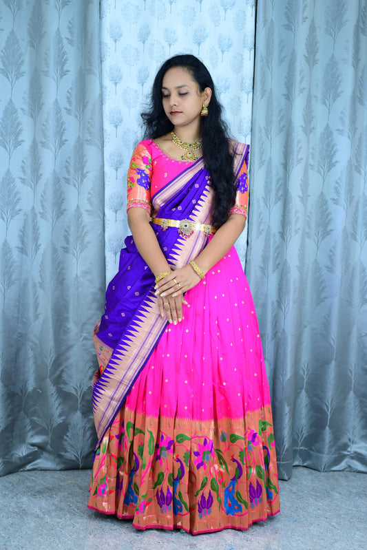 Paithani Lehenga fully
Stitched Maggam lehenga