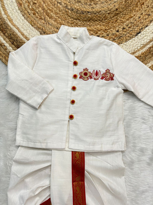 Kids maggam work kurta dhoti set