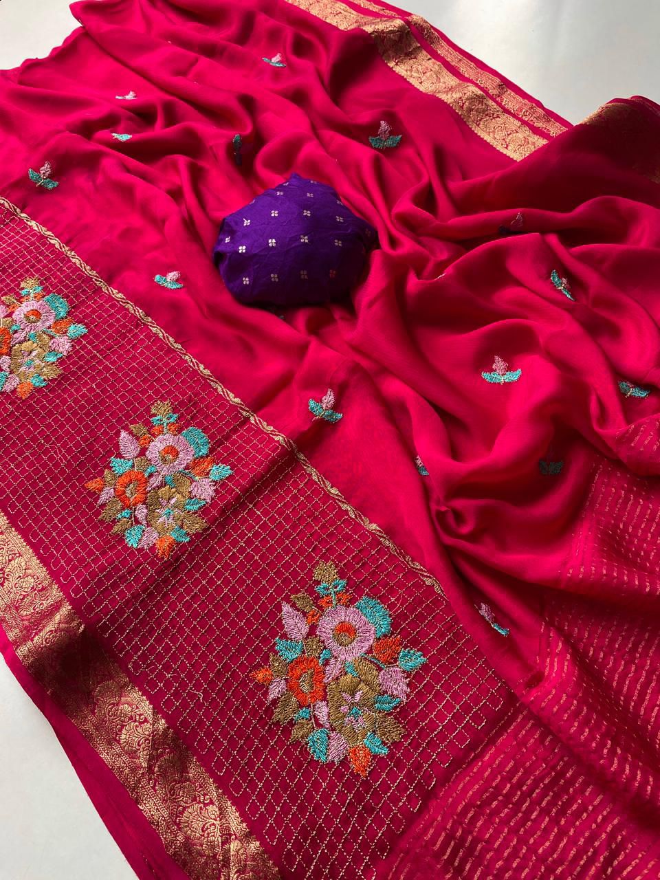 chinon chiffon luxe classic sarees