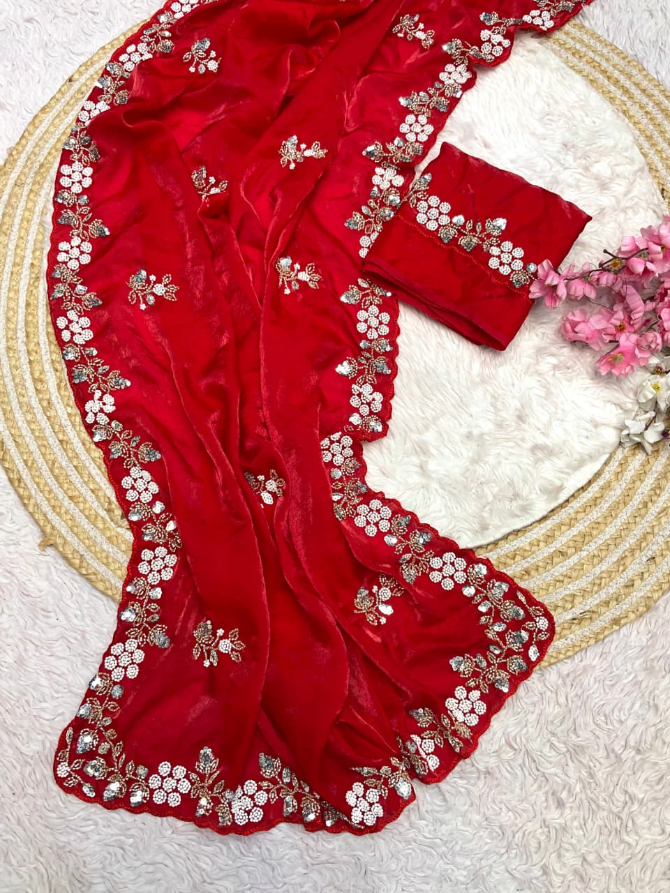New Designer party wear satin sarees