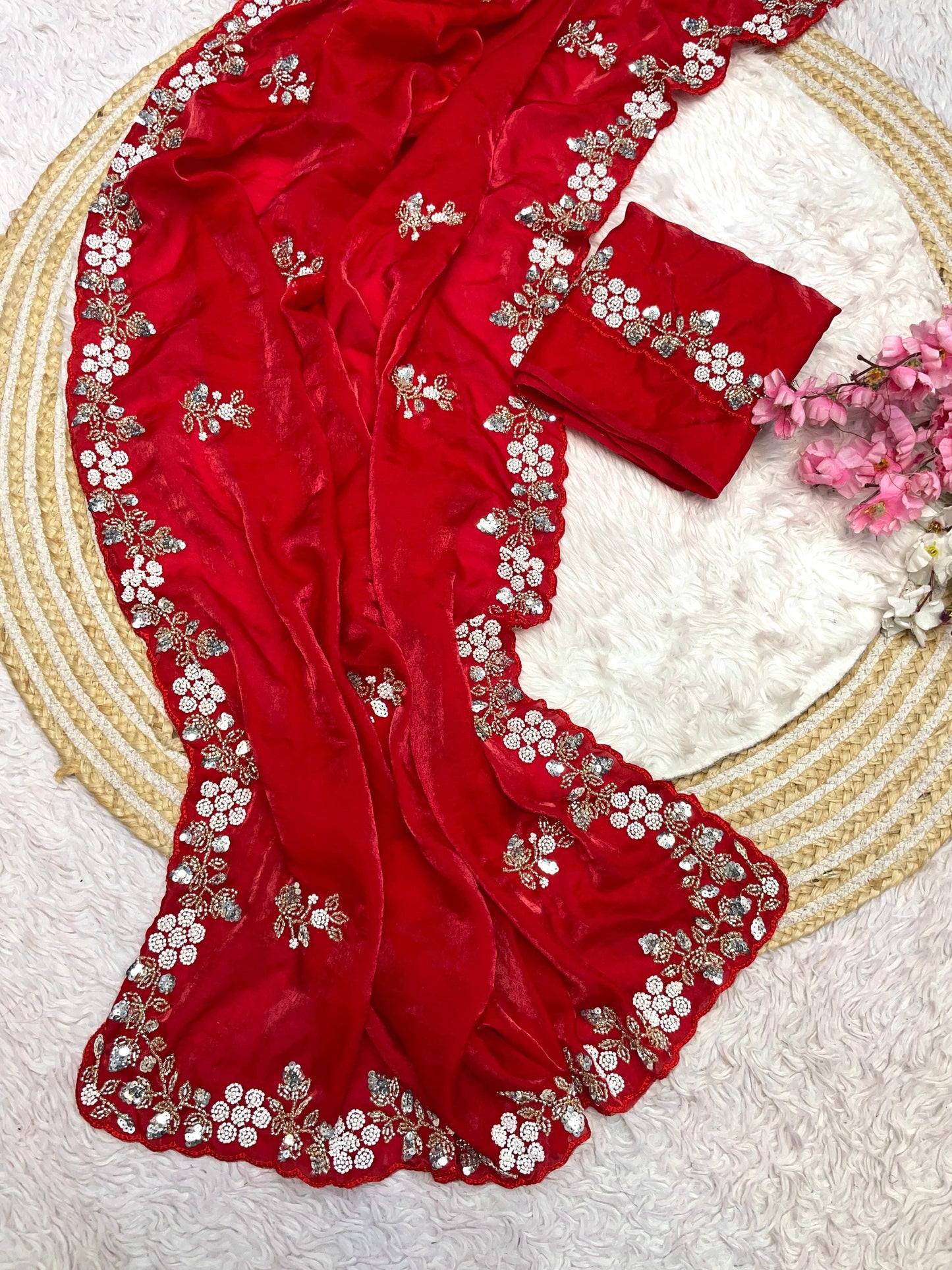 New Designer party wear satin sarees