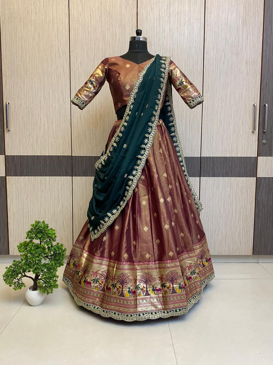Paithani Lehenga with zari work