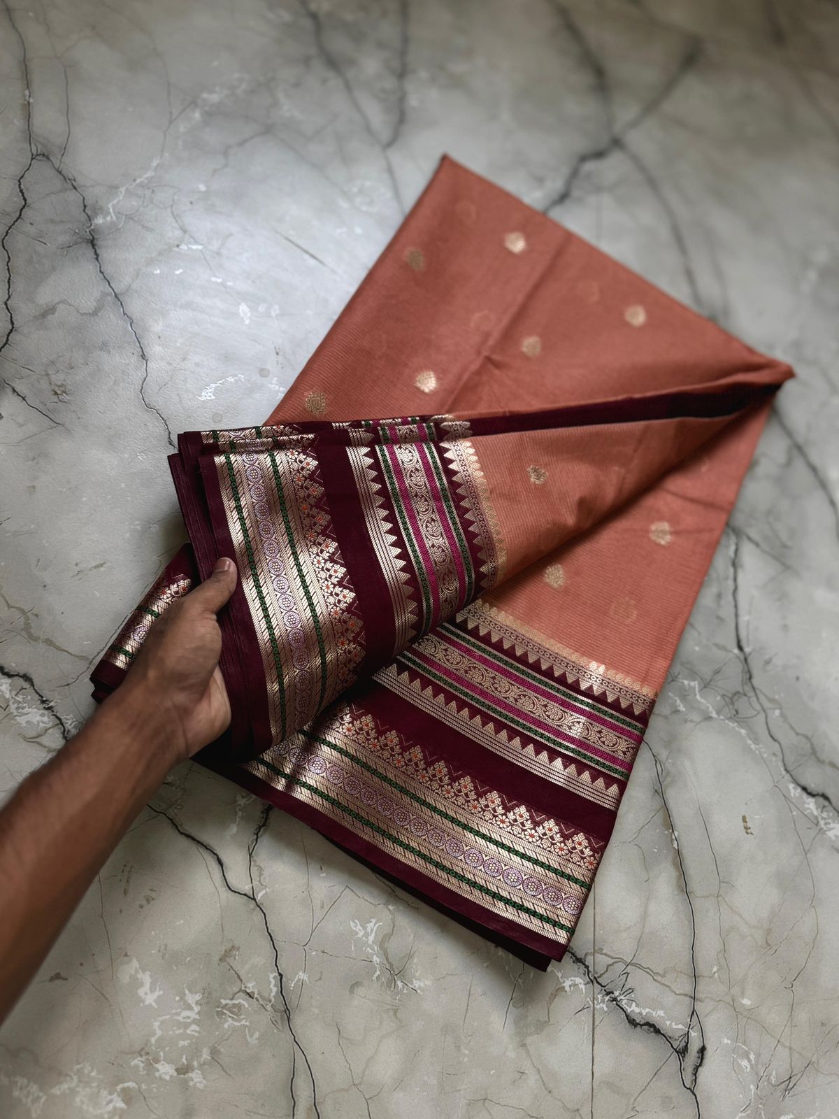 Banarasi warm silk Minadar border saree budget