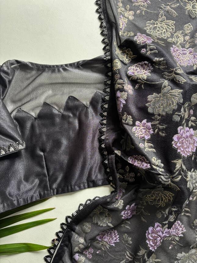 Fancy Desginer Black Cocktail Saree Budget ones